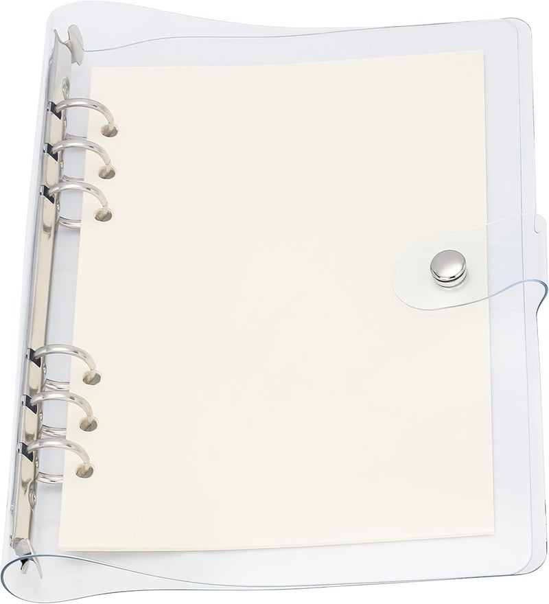 SICCOMA Journal Binder Cover A5 Clear Plastic Planner Cover Notebook Binder Refillable Notebook Shell (6.7”x9.2”) for Round-Ring Planner Pages (Inner Paper Not Included) - Image 4