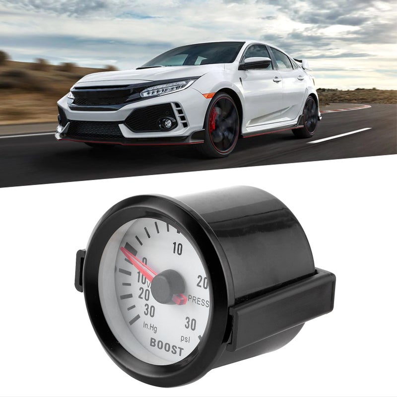 Universal Boost Pointer Gauge Vacuum Pressure Meter 0‑30PSI 12V Blue LED Dial 52mm Dia for Cars Motors - Image 3
