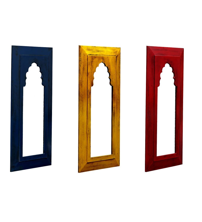 CRAFT TREE MDF Wall Hanging Carving Jharokha Frame for Home Decor Wall Hanging Showpiece Decor Red Colour (Inner Size L6*H17 Inch) - Image 3