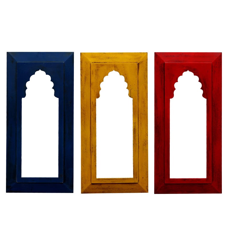 CRAFT TREE MDF Wall Hanging Carving Jharokha Frame for Home Decor Wall Hanging Showpiece Decor Red Colour (Inner Size L6*H17 Inch) - Image 2