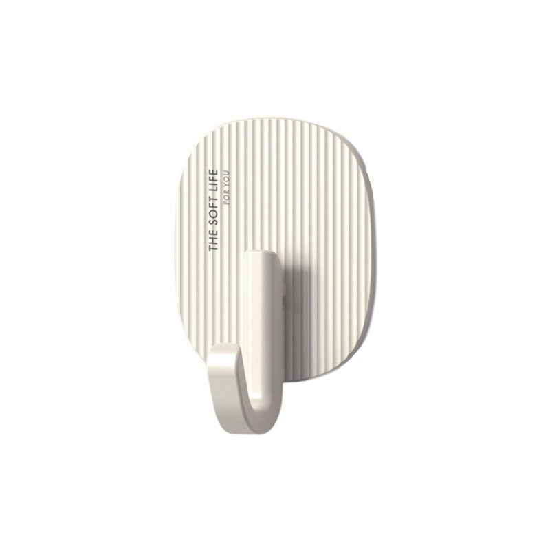 Seamless Adhesive Hooks for Bathroom  Kitchen Cream White [single pack]] 