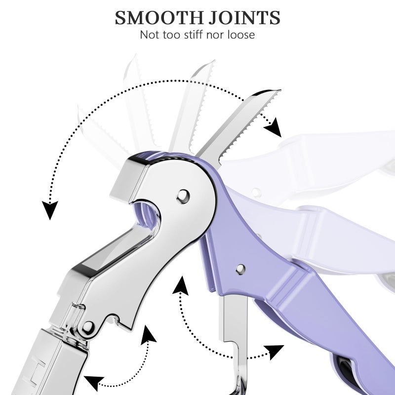 Hyz 2-Pack Wine Opener Waiter Corkscrew  Professional Wine Key For Servers  Bartender With Foil Cutter  Manual Wine Bottle Opener Double Hinged (Lavender) - Image 3