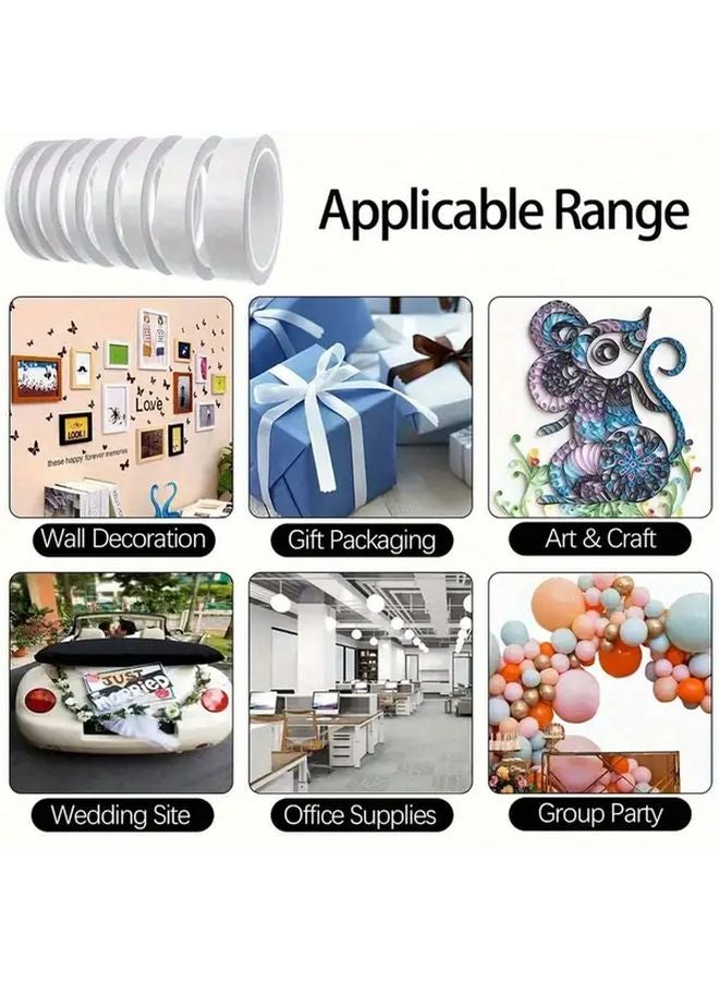 White Double Sided Adhesive Tape Strong Hold No Residue Multi Size Crafting Tape - Image 5