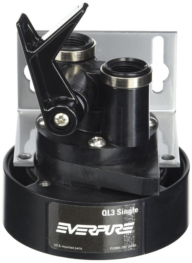 ever pure Everpure EV9259-14 QL3 Single Filter Head with Bracket, Shut-off valve, and 3/8 inch NPT threads - Image 1