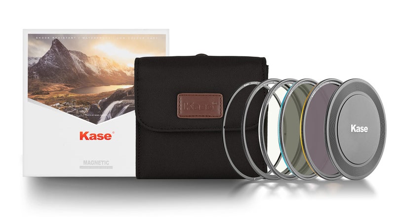 Kase Wolverine Revolution 95mm Entry Filter Kit Magnetic Shockproof Tempered Optical Glass w Color Coded Rings inc CPL ND8 ND64 Lens Cap Case