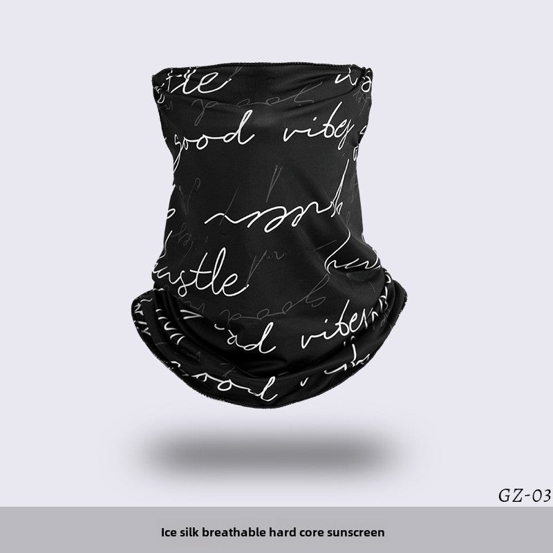 Generic Ice Silk Cycling Neck Gaiter Breathable Sunshade Flowing letters 