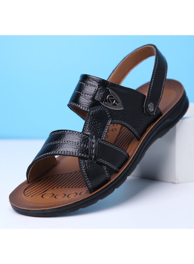 Song Feng Ya Summer Oversize 45 46 47 48 49 50 Yards Men's Beach Shoes Top Layer Leather Sandals Slippers Men 