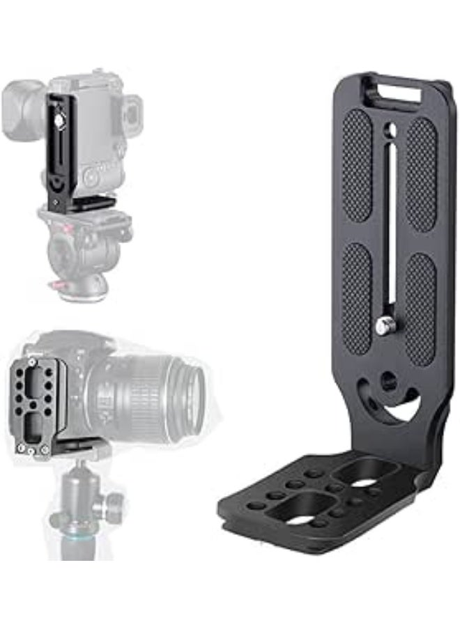 L-shaped DSLR camera mount, quick-release plate, optical vertical mount for video shooting, mount includes 0.64 cm screw for professional tripod shooting - Image 1