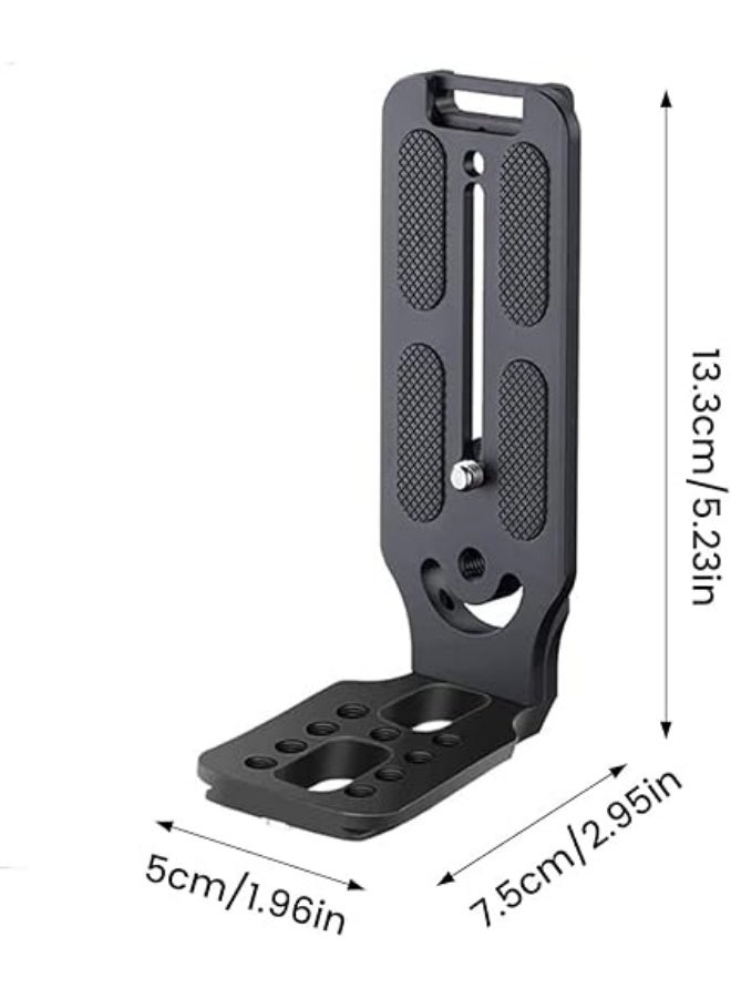 L-shaped DSLR camera mount, quick-release plate, optical vertical mount for video shooting, mount includes 0.64 cm screw for professional tripod shooting - Image 2