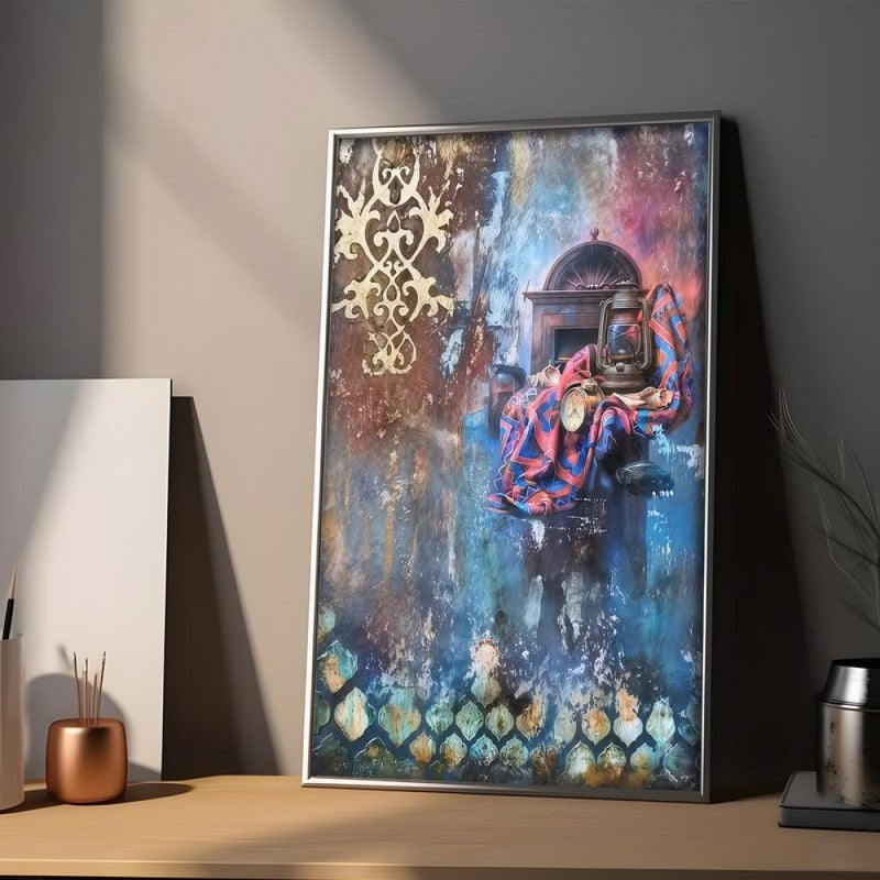 Marktna One canvas painting with a heritage design and a hollow frame, measuring (50×70) cm. - Image 3