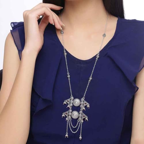 VOYLLA Abhira Choker Necklace for Women, Oxidised, Everyday, Festive, Wedding, Gift - Image 3