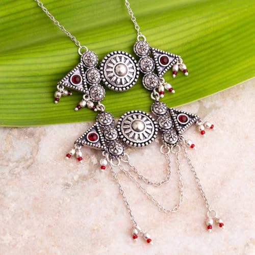 VOYLLA Abhira Choker Necklace for Women, Oxidised, Everyday, Festive, Wedding, Gift - Image 2