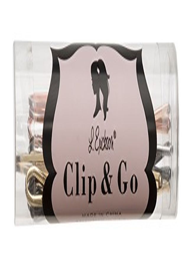 L. Erickson Metal Drop Bobby Pin Clip & Go 8-Pack - Gunmetal/Silver/Gold/Rose Gold - Image 4
