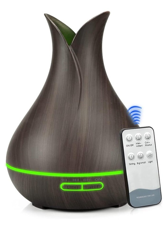 Generic DOMA Aroma Diffuser, capacity 400 ml, ultrasonic air humidifier with 7 LED colors, remote control, and automatic electrical shut-off feature.  - Image 1