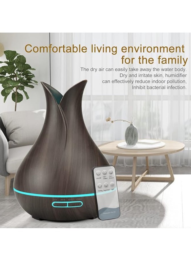 Generic DOMA Aroma Diffuser, capacity 400 ml, ultrasonic air humidifier with 7 LED colors, remote control, and automatic electrical shut-off feature.  - Image 2