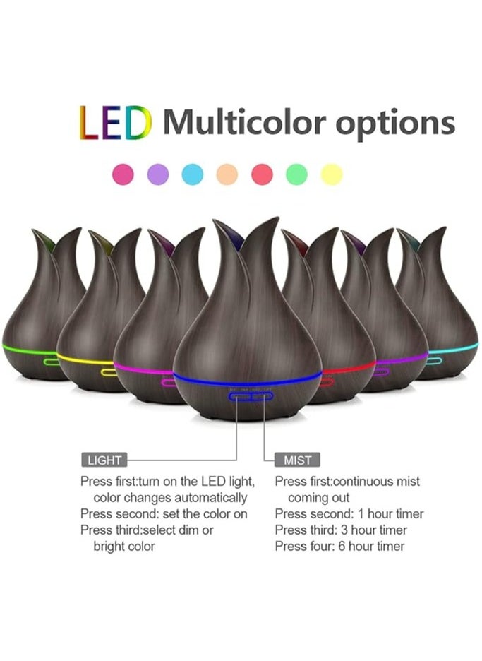 Generic DOMA Aroma Diffuser, capacity 400 ml, ultrasonic air humidifier with 7 LED colors, remote control, and automatic electrical shut-off feature.  - Image 3