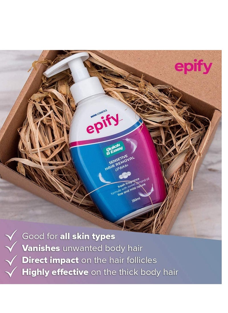 Epify - Epify Intimate Hair Removal Cream for Men and Women - Pubic, Bikini Line, Sensitive Areas - 8.45 Fl Oz - Image 1