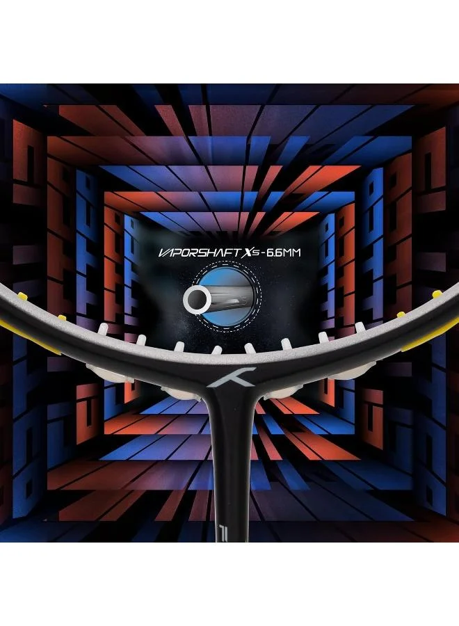 HUNDRED Hundred Flutter S Zoom Carbon Fibre Strung Badminton Racket with Full Racket Cover for Intermediate Players