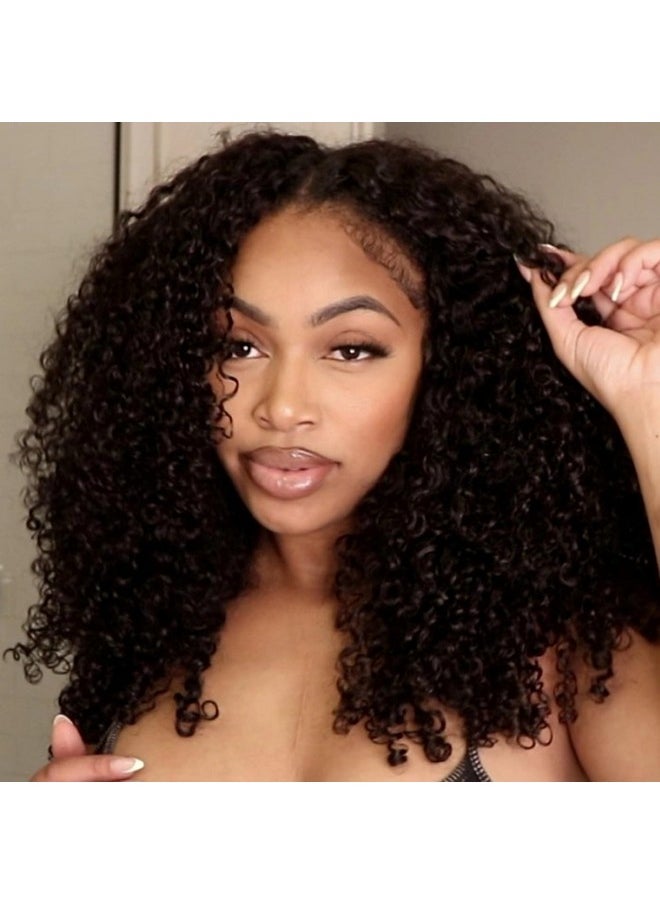 PRIMELACE V Part Wig Human Hair 20 Inch Kinkycurly Wig Human Hair Upgrade Upart Human Hair Wig Brazilian Curly V Part Wig Human Hair 180% Density No Leave Out No Glue  - Image 1