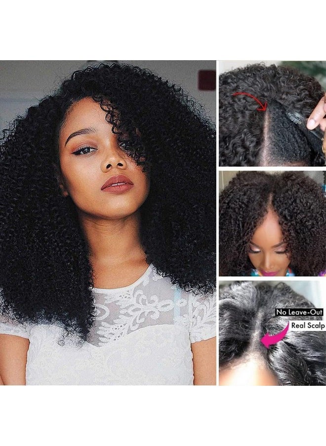 PRIMELACE V Part Wig Human Hair 20 Inch Kinkycurly Wig Human Hair Upgrade Upart Human Hair Wig Brazilian Curly V Part Wig Human Hair 180% Density No Leave Out No Glue  - Image 4
