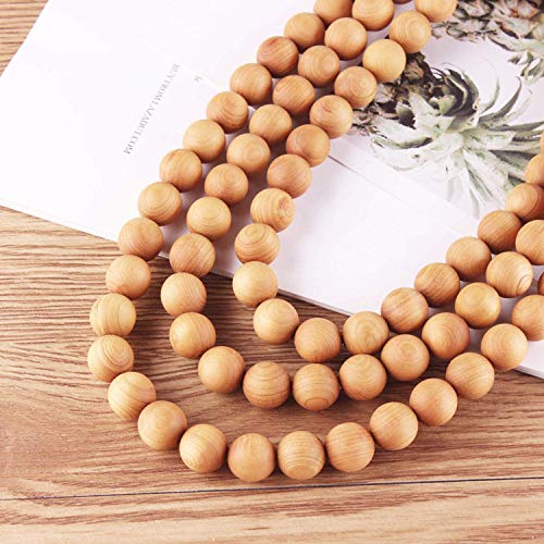 Prometis 200pcs 6mm Natural Sandalwood Round Beads Gorgeous Craft Handmade Polished Spacer Mala Pray Beads with Elastic Cord for Bracelets DIY Rosary Tasbih Jewelry Making - Image 3