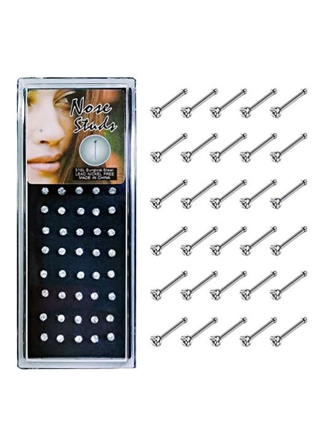 Generic 40-Piece Nose and Cartilage Piercing Jewelry Set - CZ Hoops and Studs  - Image 2