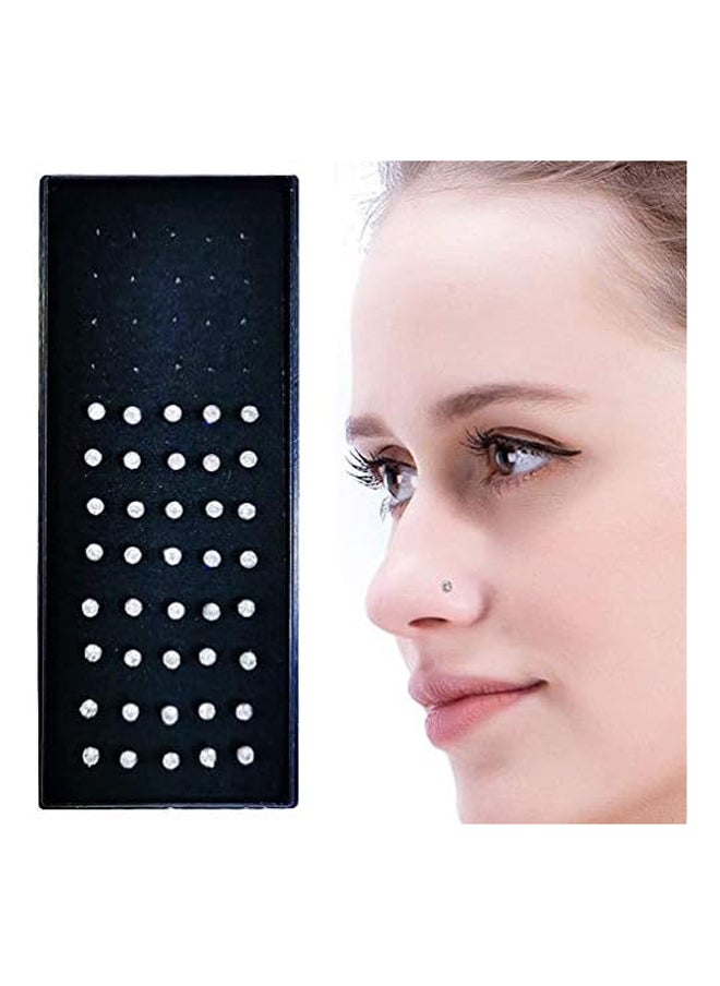 Generic 40-Piece Nose and Cartilage Piercing Jewelry Set - CZ Hoops and Studs  - Image 4