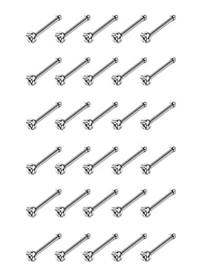 Generic 40-Piece Nose and Cartilage Piercing Jewelry Set - CZ Hoops and Studs  - Image 1