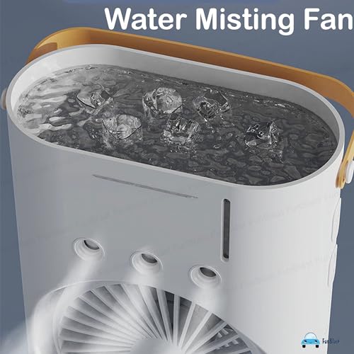 FunBlast Portable Fan – Double Ended Spray Fan, Desk Fan with Mist Spray, Travel Cooler Fan, Water Misting Fan, USB Rechargeable Mini Desktop Table Cooling Fan for Office, Mist Fan with Water Spray - Image 3
