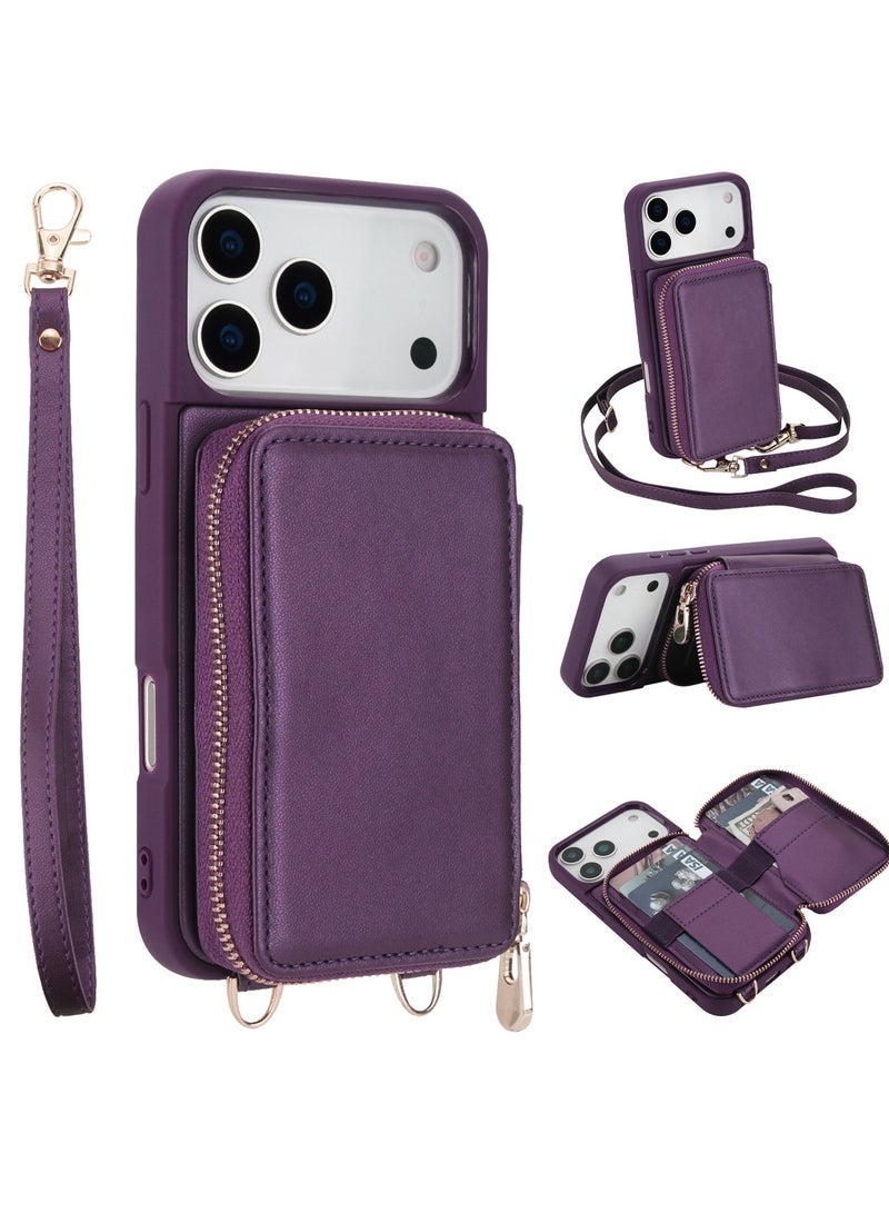 general Compatible with iPhone 17/17 Air/17 Pro/17 Pro Max multifunctional phone case with zipper pouch - Image 1