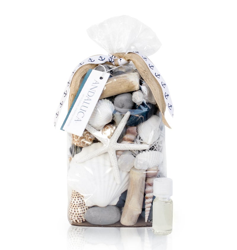 ANDALUCA Pacific Isles Scented Potpourri  Made in California Beach Home Dcor  Large 20 oz Bag  Fragrance Vial  Scents Sandalwood and Coconut Blooms - Image 1