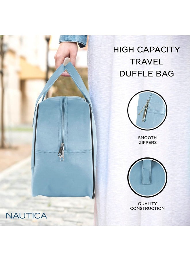 NAUTICA Nautica Duffle Bag for Travel | Stylish Leatherette Luggage | Compact and Comfortable for Travelling | Suitable for Men's and Women's One Size Blue 15cms  - Image 4