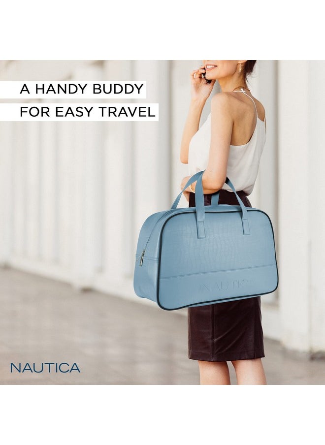 NAUTICA Nautica Duffle Bag for Travel | Stylish Leatherette Luggage | Compact and Comfortable for Travelling | Suitable for Men's and Women's One Size Blue 15cms  - Image 5