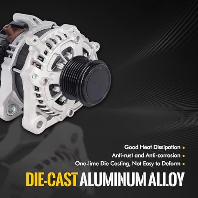 KUSATEC 104211-3470 New Alternator Compatible with Acura ILX 2016-2022/ TLX 2015-2020; Honda CR-V 2015-2019 2.4L L4; 12V 135A Replacement OE# 21154N 31100-5X6-J01 - Image 2