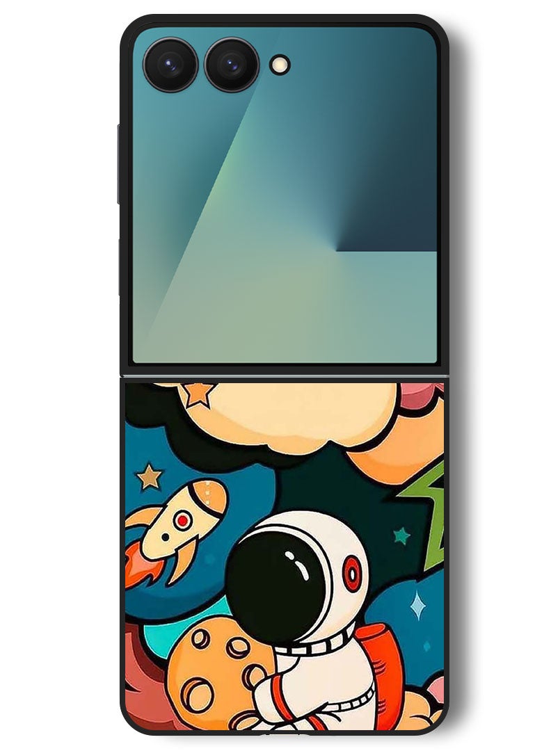 Theodor Case Compatible with Samsung Galaxy Z Flip 7 - 6.9 Inch Protection Shockproof Bumper Cover Astronaut Cheese - Image 1