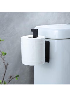 Captaintech Adhesive Toilet Paper Holder - No Drilling Black Toilet Roll Holder for Bathroom, SUS 304 Stainless Steel  - Image 2