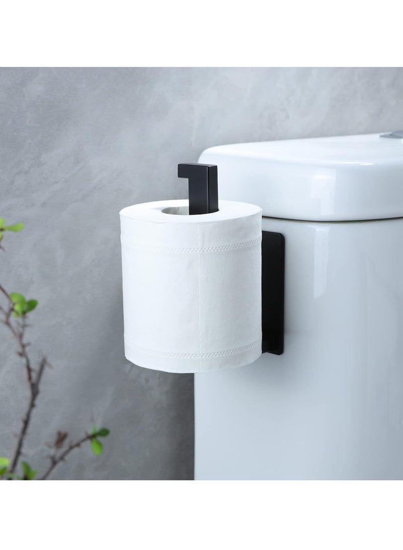 Captaintech Adhesive Toilet Paper Holder - No Drilling Black Toilet Roll Holder for Bathroom, SUS 304 Stainless Steel - Image 2