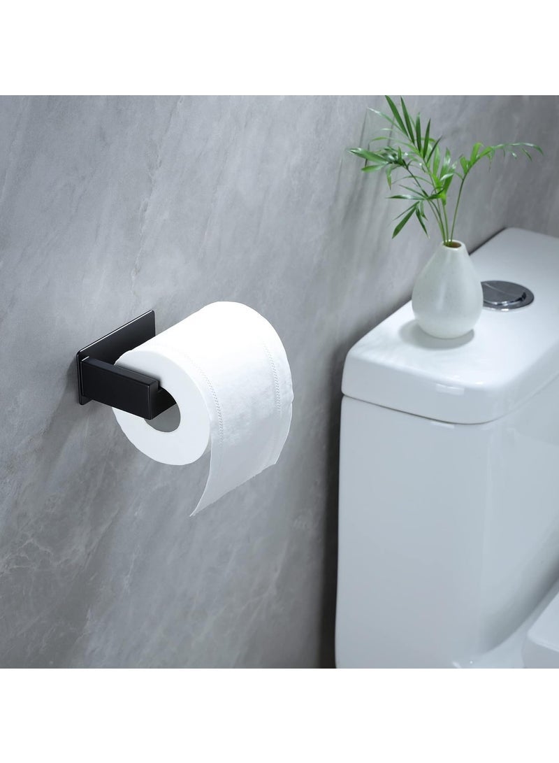 Captaintech Adhesive Toilet Paper Holder - No Drilling Black Toilet Roll Holder for Bathroom, SUS 304 Stainless Steel - Image 3