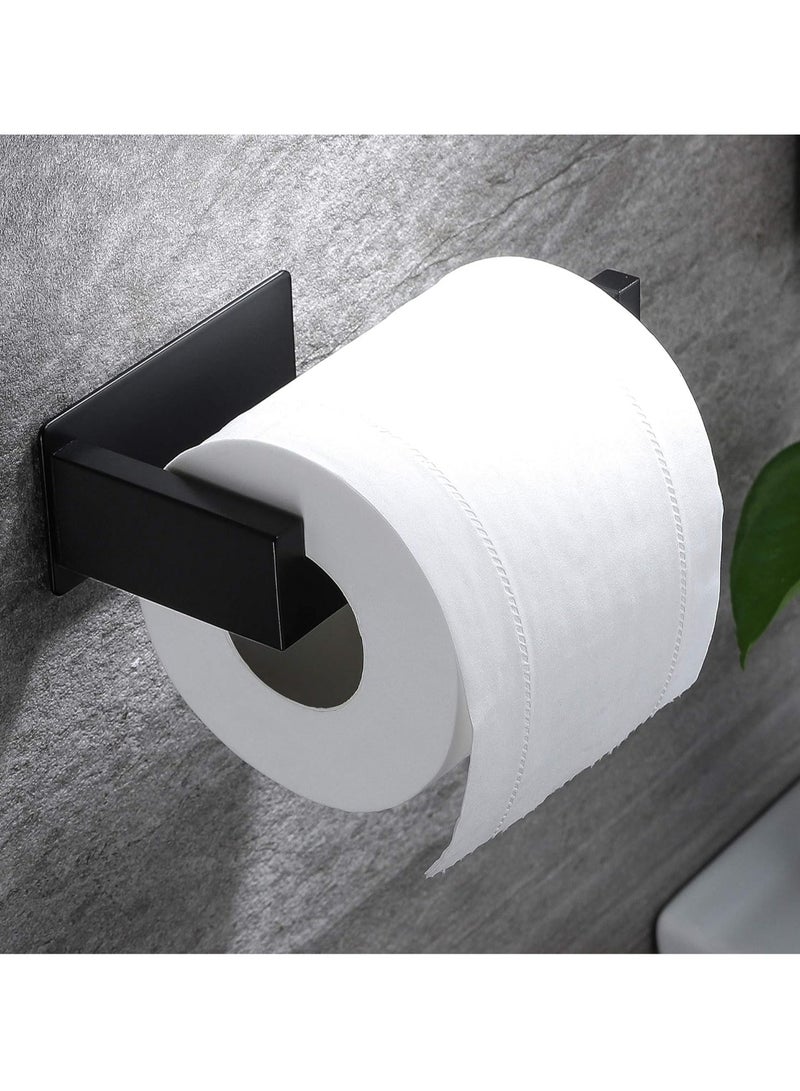 Captaintech Adhesive Toilet Paper Holder - No Drilling Black Toilet Roll Holder for Bathroom, SUS 304 Stainless Steel - Image 1
