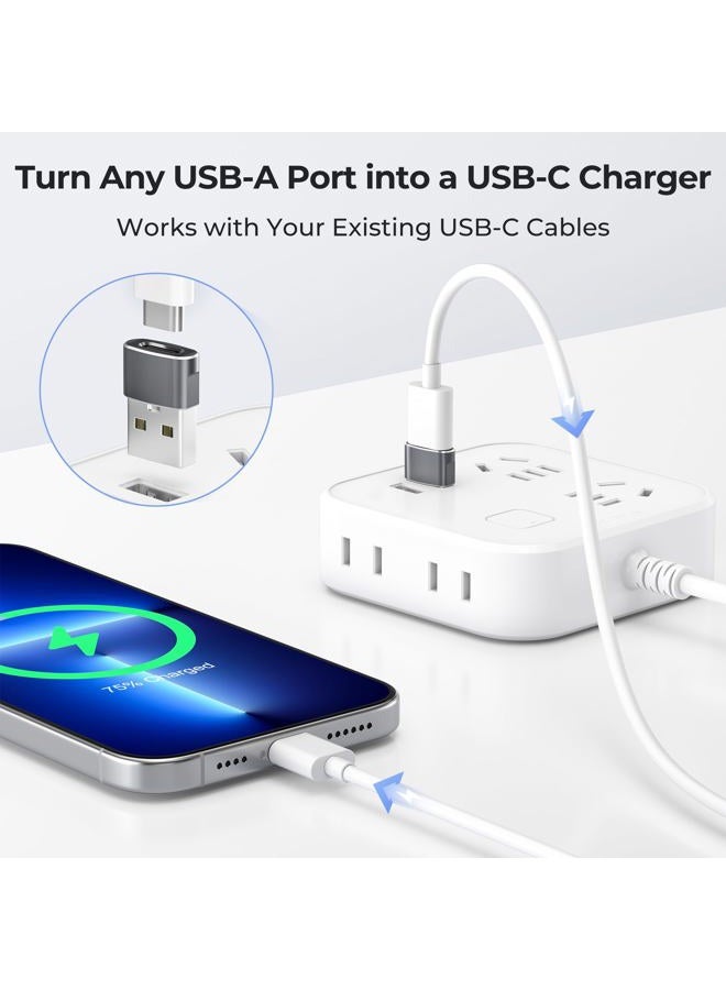 Basesailor محول BASESAILOR USB إلى USBC لجهاز Apple iPhone 17 16 Pro Max، 3 قطع، موصل كابل نوع C أنثوي إلى USB A ذكر لجهاز iWatch 10، Apple 15 14 13 12 11، iPad Air Mini، Galaxy S24، Z Fold Flip - Image 2