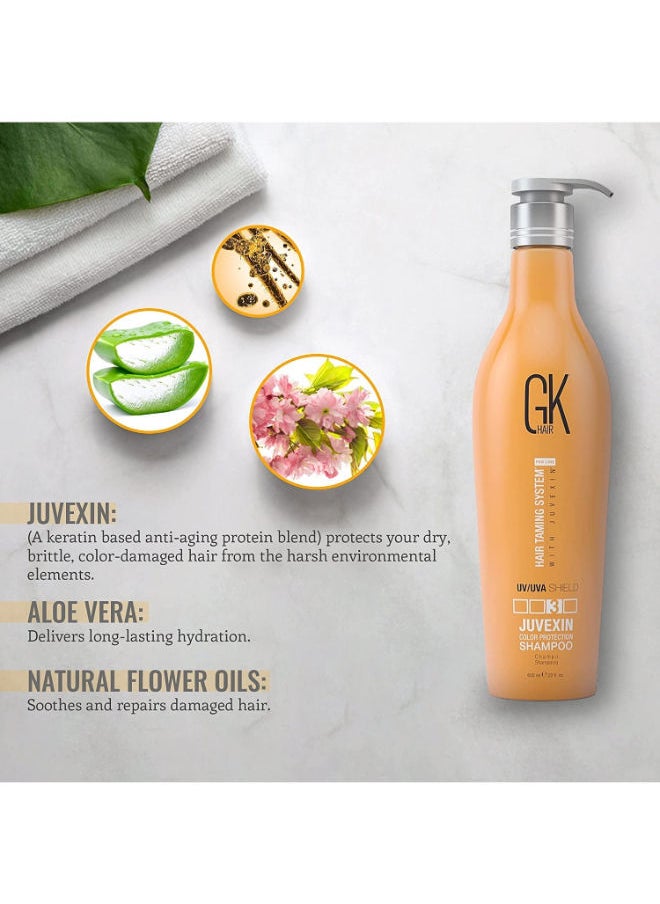 GK Hair Shield Shampoo (22 Fl Oz/650ml) Deep Cleansing Moisturizing Heat Protection for Color Treated Dry Damaged Curly Frizzy HAIR Sulfate Free  - Image 4