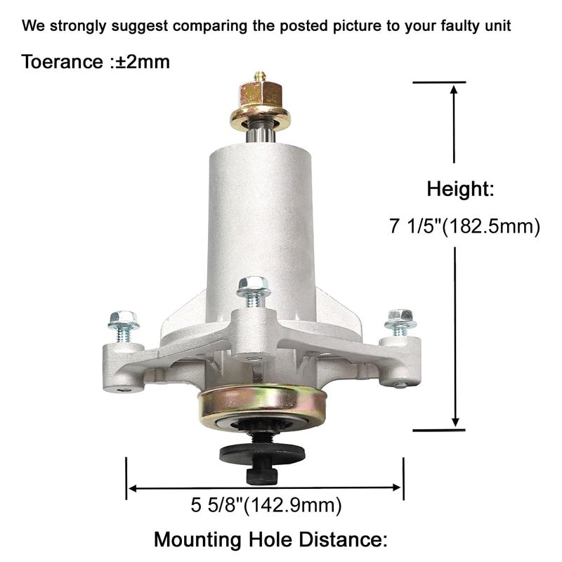 QP 2 Pieces 187292 46 48 54inch Deck Blade Spindle Assembly Bracket Replace 187292 587819701 21546238 532187281 532192870 539112057 587125401 with Bolt Zerk Fitting Holes Tapped for Easier Installblade - Image 3