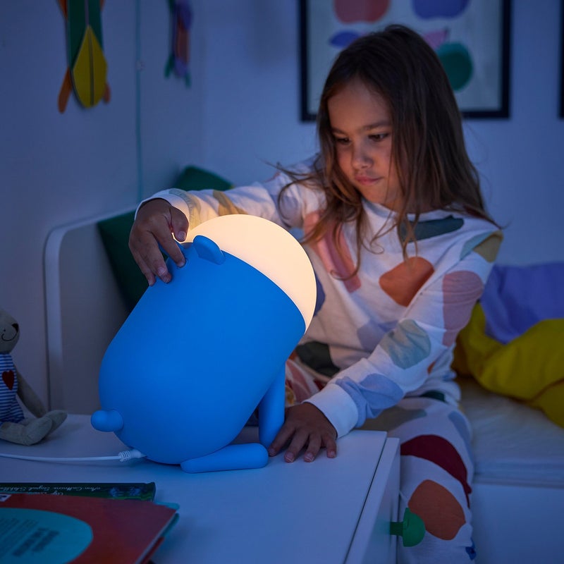 Baitique Children's LED Table Lamp, Dimmable, Dog-Shaped, Recycled Polypropylene, Blue, 27 cm - Image 3