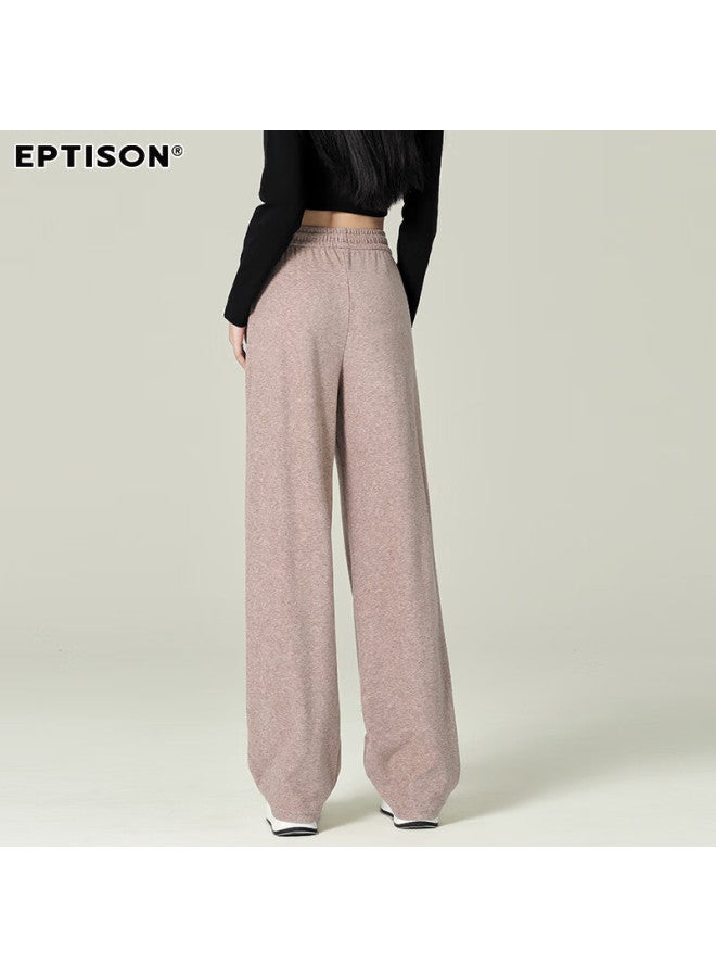 EPTISON Yipintiancheng Wide-leg Casual Pants For Women, High-end Fashion, Autumn 2034, Relaxed Fit, Slimming Knit Sweatpants For Wome - Image 4