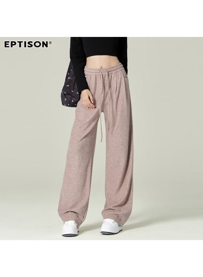 EPTISON Yipintiancheng Wide-leg Casual Pants For Women, High-end Fashion, Autumn 2034, Relaxed Fit, Slimming Knit Sweatpants For Wome - Image 1