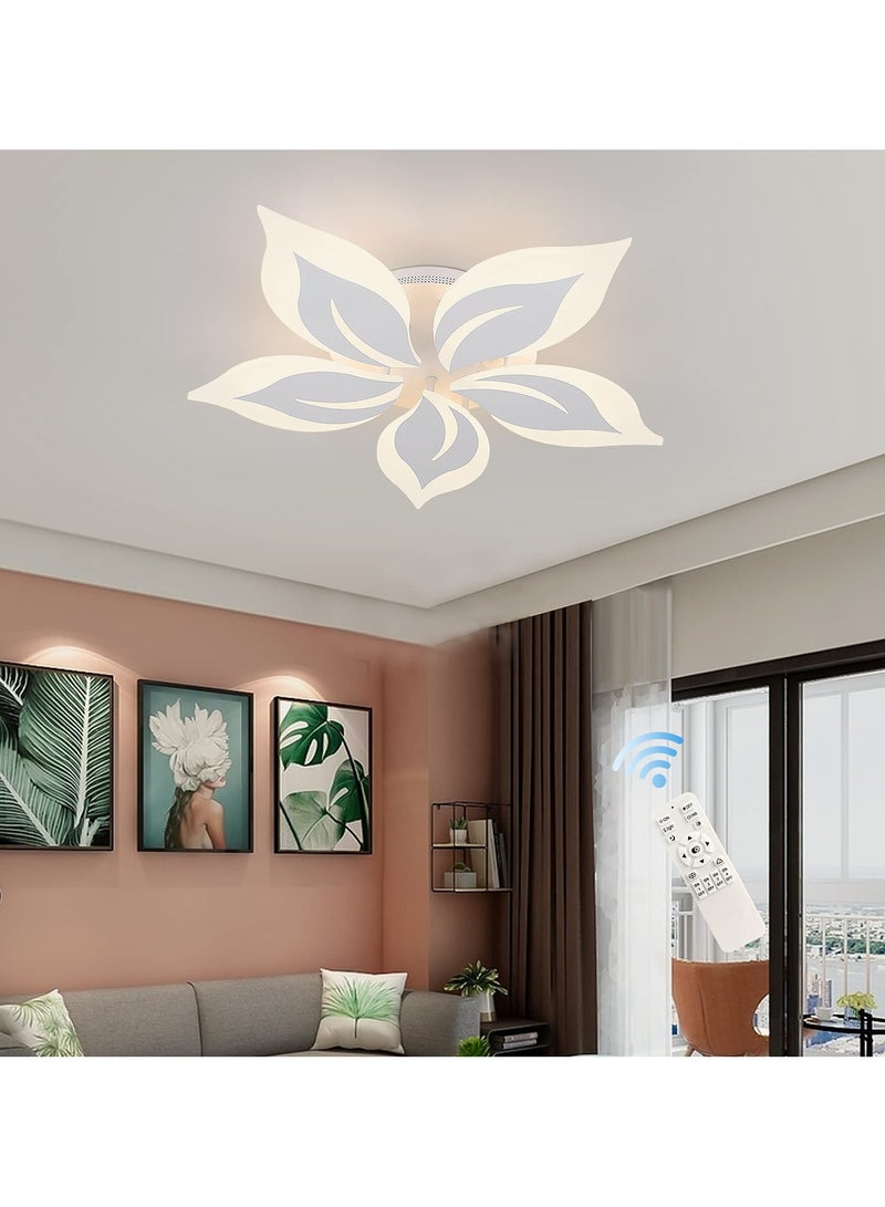 Ganeed Modern Ceiling Light, 60cm LED Flower Shape Design Dimmable Chandelier Flush Mount Ceiling Lights Fixture for Living Room Bedroom 50W - Image 1