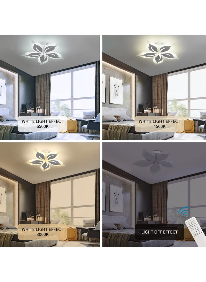 Ganeed Modern Ceiling Light, 60cm LED Flower Shape Design Dimmable Chandelier Flush Mount Ceiling Lights Fixture for Living Room Bedroom 50W - Image 4