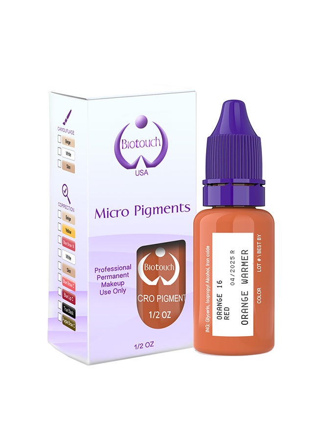 Biotouch Micro Pigments For Eyebrow Lash No Mixing Eyebrow Pigment For Shading Hair Stroke  Orange Warmer - Image 1