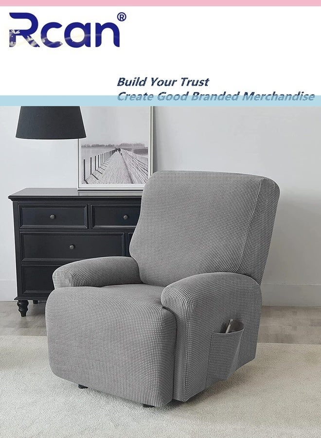 Rcan Stretch Recliner Covers Jacquard Recliner Chair Slipcovers Protector For Recliners Couch Cover Stretch Polyester Reclining Chair Cover Reclining Chair Cover for Living Room Armchair Cover Single Seat - Image 2