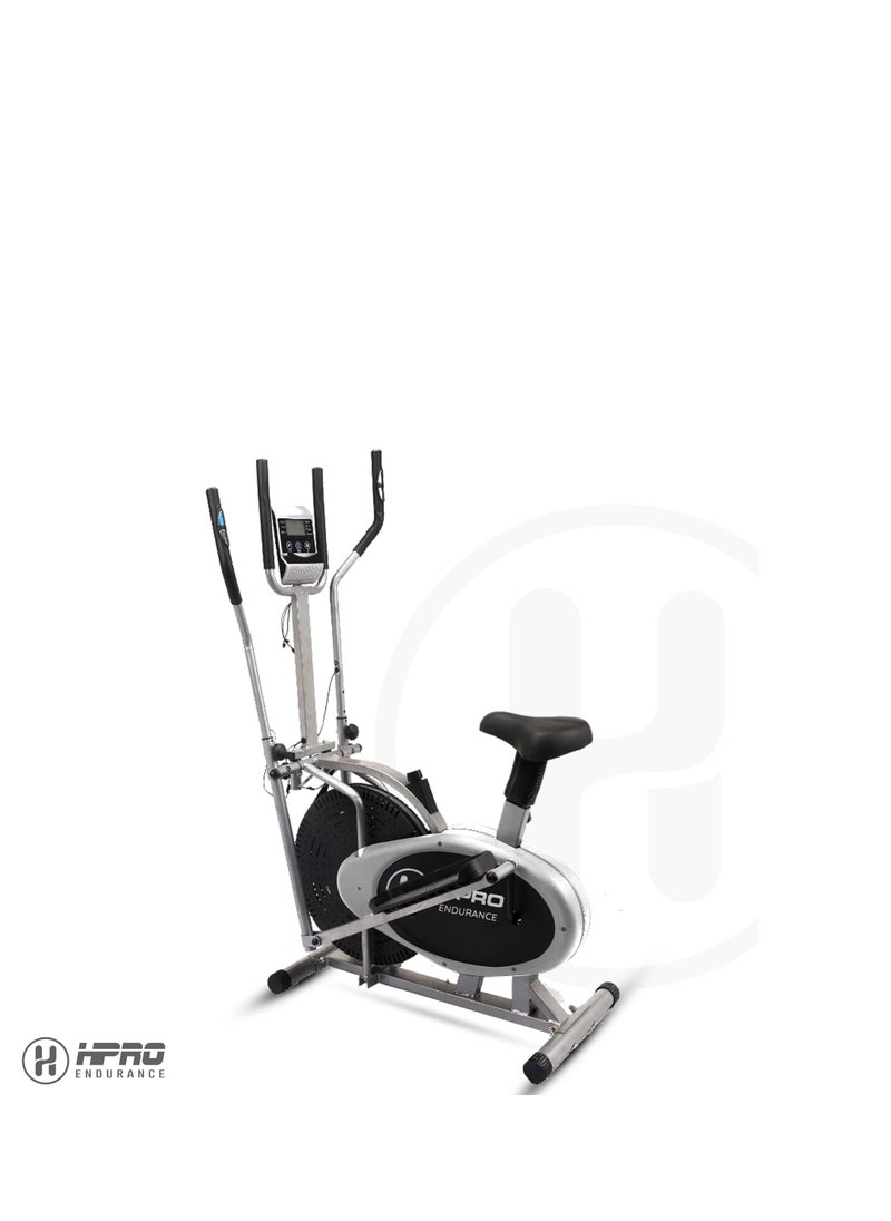 H PRO - Pro Elliptical Trainer And Exercise Bike With Seat And Easy Computer | Orbitrac Cardio Cross Trainer| Home Office Fitness Workout Machine - Image 1